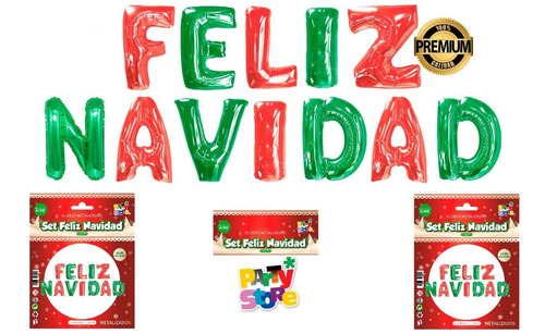 Party Store - Frase Feliz Navidad Globos Metalizados 40cm 