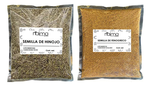 Hinojo Y Fenogreco Granel 500 Gramos C/u