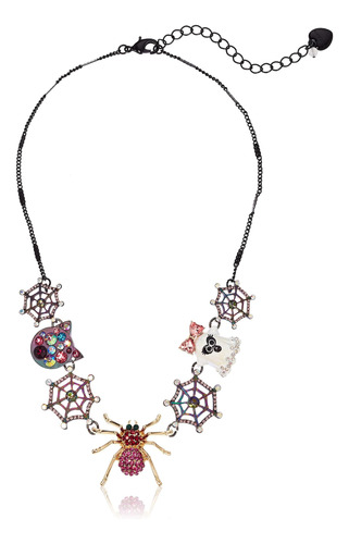 Collar Frontal Con Dijes Mixtos De Araña Betsey Johnson