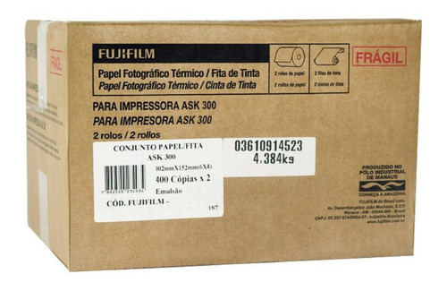 Imagem 1 de 2 de Conjunto Papel Fita Ask-300 10x15 800 Copias