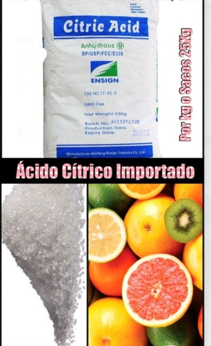 Acido Citrico Clase A Importado Americano 25kg Reposteria