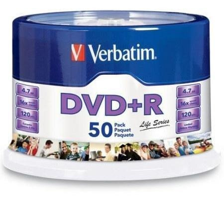 Dvd+r Verbatim Life Series 4.7gb 16x 50 Piezas / 97174
