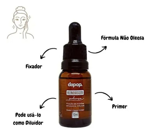 Blindagem Poderosa 3 Em 1 Diluidor Fixador Primer Dapop 15ml
