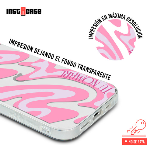 Funda Para iPhone Para Mujer Curvas Rosa Con Tu Nombre