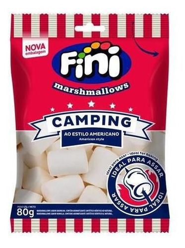 Marshmallow Camping Estilo Americano Para Assar 250g - Fini