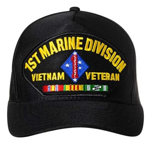 Gorra Béisbol Negra Con Emblema Veterano Vietnam 1.ª Marina