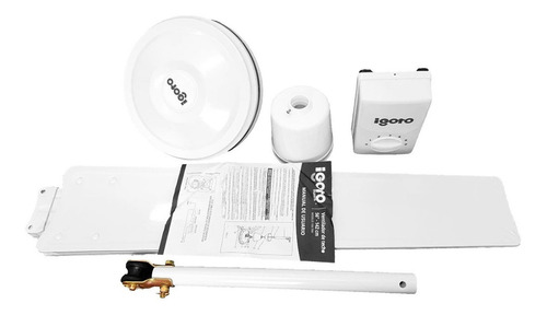Ventilador De Techo Igoto V5601 Con 3 Palas De Metal Color B 1.422 M Blanco Blanco Metal 3