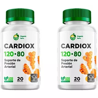 Cardiox 120 80 Regula Presion Arterial 20 Cap. X 02 Frascos