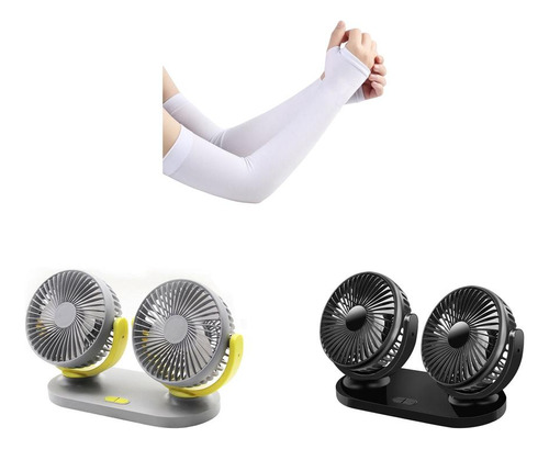 2x Mini Ventilador De Coche Eléctrico De Doble Cabeza 3