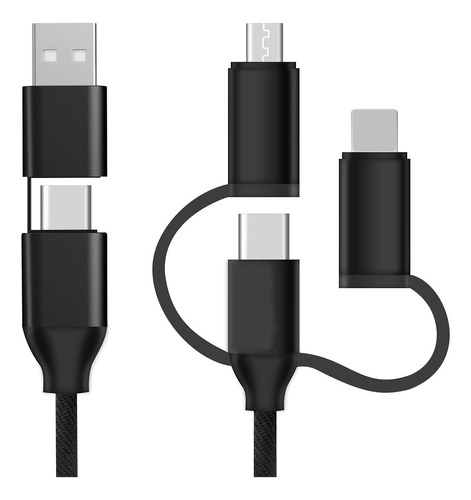 Ougic Cable De Carga Mltiple Usb C (3 Pies), 5 En 1 Pd 60w Y