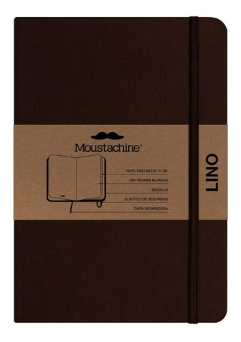 Libreta Moustachine Classic Lino Marron Mediano A5