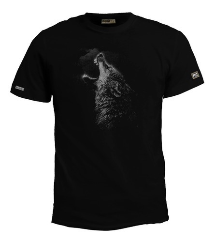 Imagen 1 de 1 de Camiseta Lobo Canino Fuego Art Animales Hombre Inp Bto