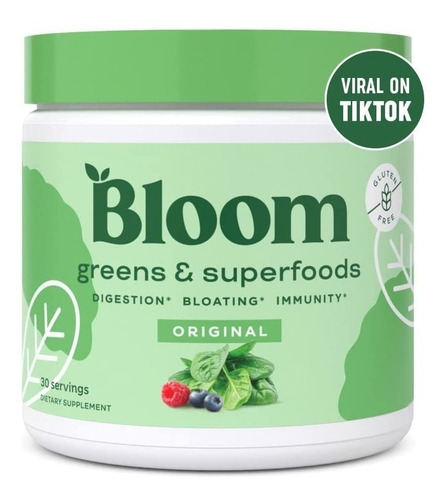 Suplemento en polvo Bloom  Greens & superfoods carbohidratos sabor original en pote de 151.5g