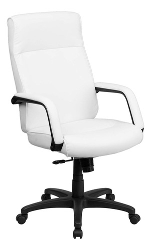 Flash Furniture Respaldo Alto Cuero Blancosuave Silla De Ofi