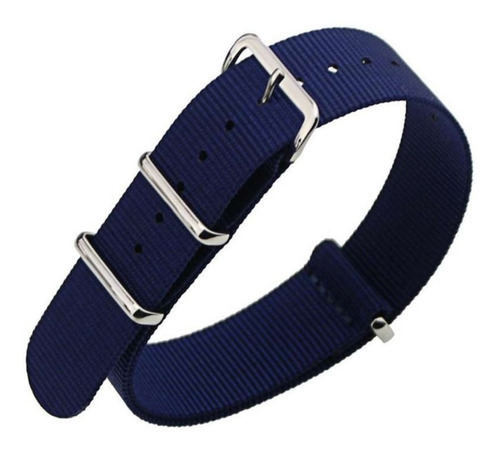 Pulseira 18mm, 20mm, 22mm, 24mm,26mm Nato Zulu Nylon Militar Cor Azul Escuro 22mm