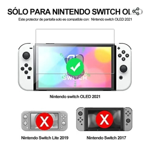 Imagen 2 de 5 de Lamina De Vidrio Templado Para Nintendo Switch Oled