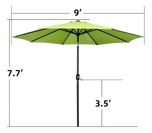 Imagen 6 de 6 de Sombrilla Para Exteriores. Reclinable, Importada. 2,7 Metros