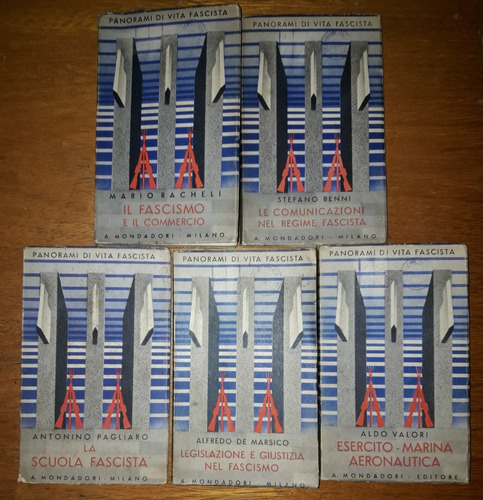 Lote 5 Libros Panorami Di Vita Fascista Mondadori Italiano