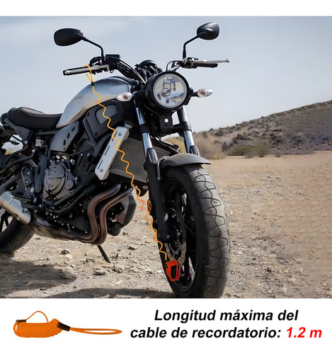 Candado Moto Alarma Bloqueo Impermeable Freno Disco Con 2 Llaves