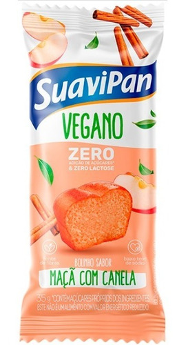 Imagem 1 de 4 de Bolinho Vegano Maçã C/ Canela 0% Lactose/açucar Suavipan 35g