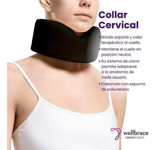 Imagen 2 de 9 de Collar Cuello Cervical Espuma Wellbrace Ptm