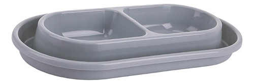 Juego De Tazones De Comida Y Agua, Platos De S Gris