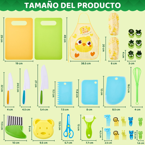 33pzs Juego De Cuchillos Seguros Para Cocinar Para Niños