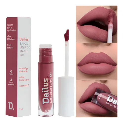 Batom Líquido Matte Cor Nude De Longa Duração Dailus