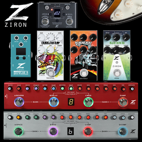 Pedal Guitarra Ziron Delorean Com 9 Delays True Bypass Usb C