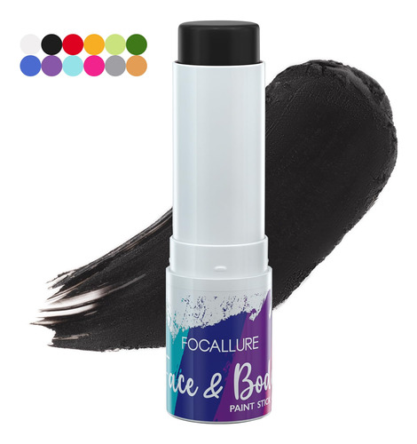 Focallure Barra De Pintura Facial Y Corporal, Barra Negra Pa