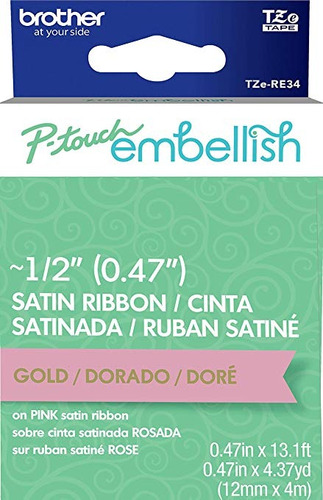 P-touch-embellecer La Cinta De Oro Rosa En El Satén