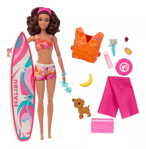 Boneca Barbie Morena Roupa de Praia