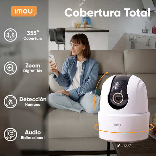 Imou Cámara Ip Domo Ranger Modelo Ta32cn-l-plus-256 3 Mp Wi-fi Con Micro Sd De 256 Gb Autotracking Y Modo Privacidad Cámara Ta32cn-l Con Audio Bidireccional