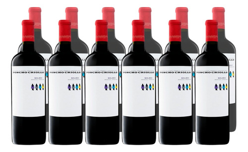 Vino Economico Poncho Criollo Malbec Pack X12 Unidades