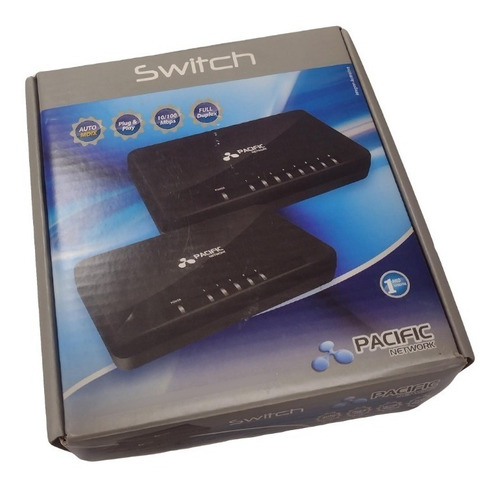 Switch 5 Portas 10/100mbps Pacific Network Pn-s005 Azul