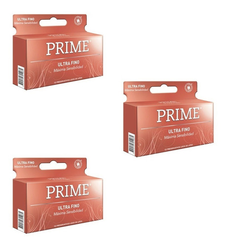 Preservativos Prime Ultra Fino 3 Cajas De 12u (total 36u)