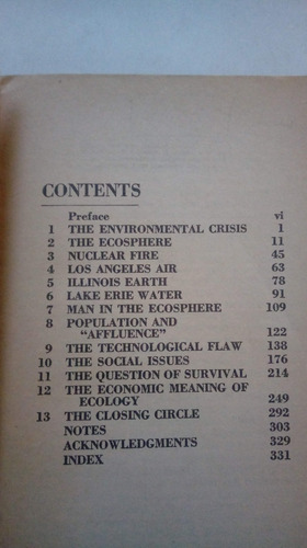 The Closing Cirlce Nature Man And Technology Commoner 1974 (Usado)