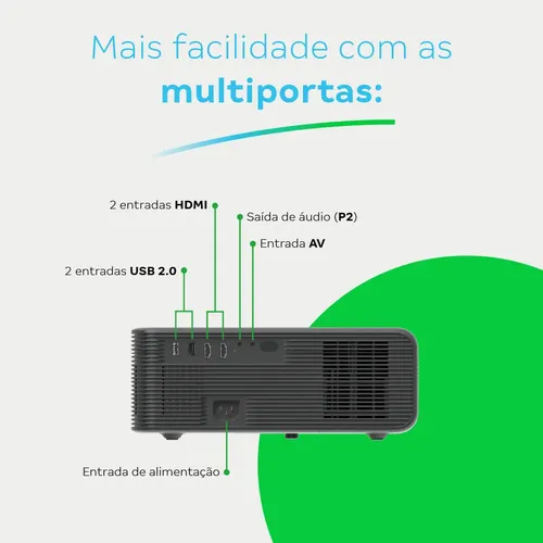 Projetor Full HD Intelbras 7400 Lúmens PFL6520 Preto | MercadoLivre