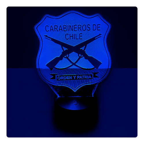Carabineros De Chile Emblema Lámpara Base Negra App Synkitt