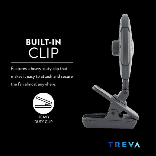 Ventilador Clip O2cool Treva De 12,7 Cm, Bateria De 2 Veloci