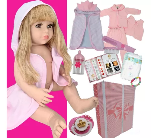 Boneca Bebe Tipo Reborn Completa Barata Com 22 Acessorios no Shoptime