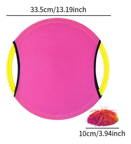 Trampoline Paddle Ball Set Kids Play Parent Paddle Rosa