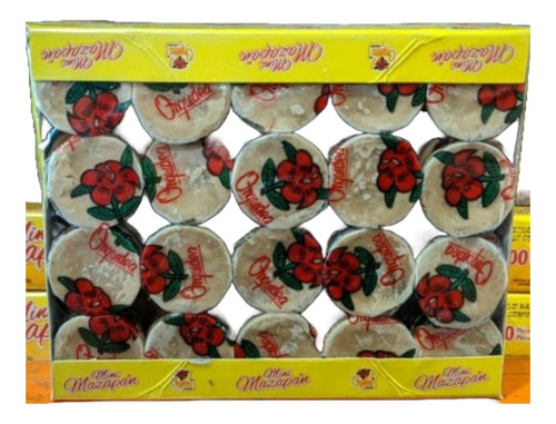 Caja 100 Pzas Mini Mazapan Orquidea Dulce Cacahuate Piñata