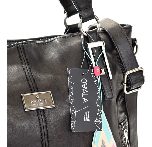 Carteras Importadas Simil Cuero Mujer Grandes Negras Amayra