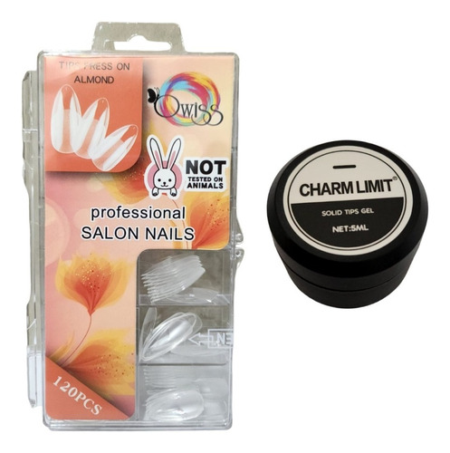 Kit Para Soft Gel Uñas Postizas Tips Press On + Gel Solido