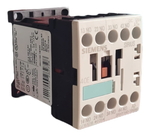 Contactor Auxiliar Siemens 3rh1140-1bg40 Coil 125vdc 4n.o