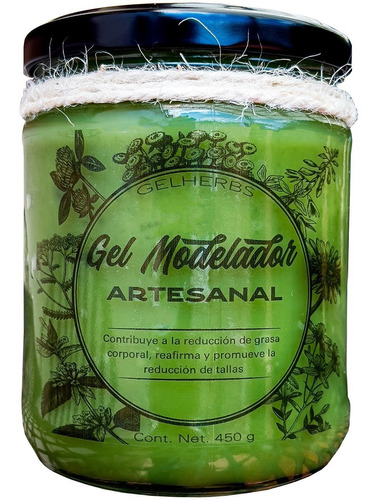  Gel Artesanal Reductor De Tallas Reafirmante Anticelulitis Fragancia Plantas Tipo de envase Tarro de vidrio