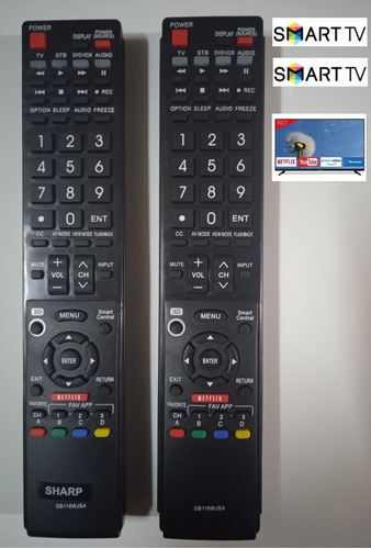 Control Remoto Tv Sharp Aquos  Modelo Gb118wjsa Smart Tv