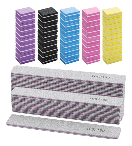 25 Pcs Archivos De Uñas Para Uñas Acrílicas Y 50 Pcs Mini Bu