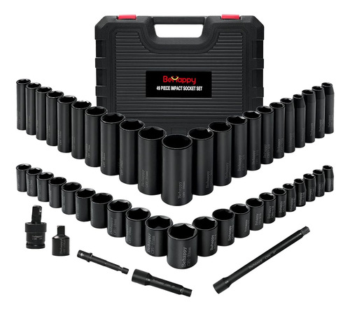 ~? Behappy 3/8  Drive Impact Socket Set, 49pcs Socket Set, I